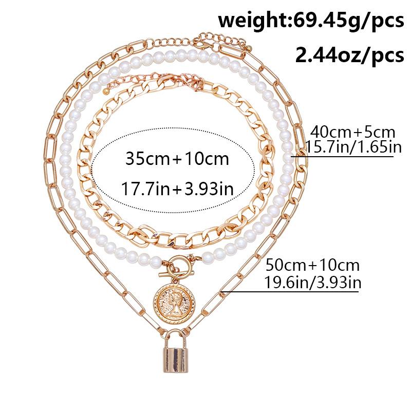 Temperament Baroque special-shaped pearl necklace creative irregular chain collarbone necklace set