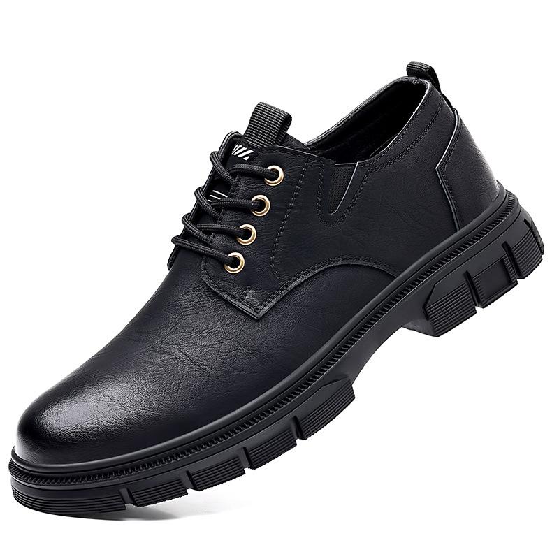Tooling shoes men's four-season leather shoes men's casual shoes soft baseplate shoes