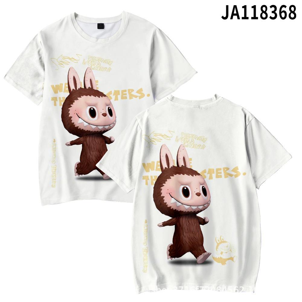 2025 New Labubu Summer Trendy Loose Fashion T-shirt Women's Daily Comfortable Short Sleeve Children's Casual Round Neck Shirt