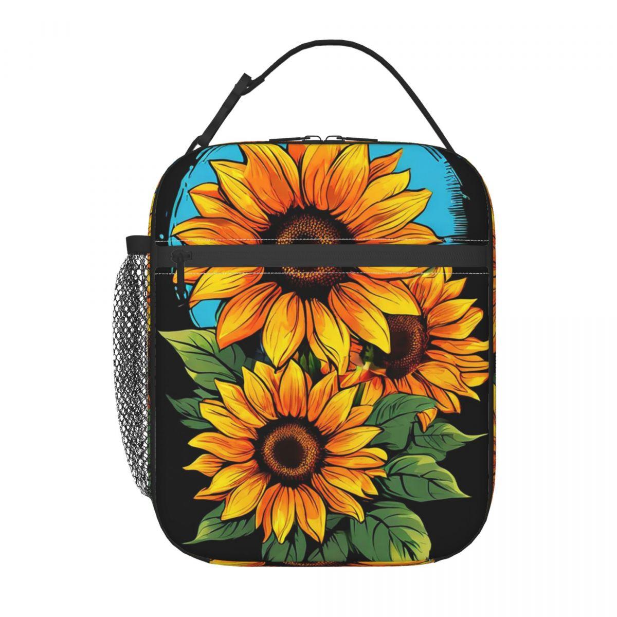 

Sunflower Pattern Insulated Lunch Bag for Women Kids Portable Food Boxes Thermal Lunch Box Tote One Size