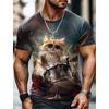 Fashion Cat Graphic T Shirts For Men Summer Casual Short Sleeve 3D Printed O