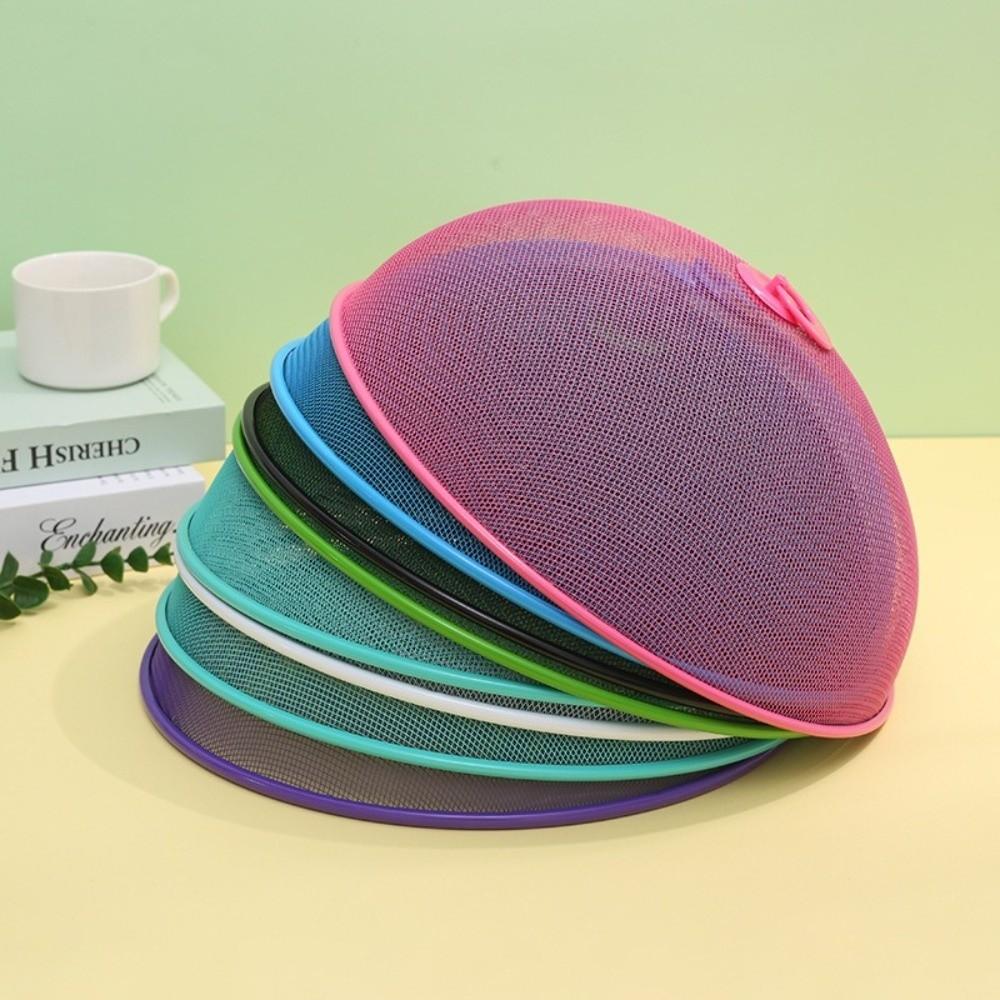 New Round Food Cover Anti-Flying Iron Mesh Dust Cover 28cm Fruit Protective Cover Picnic