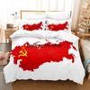 Red Soviet Socialist Republic USSR Flag Bedding Set Single Twin Full Queen King Size Bed Set Aldult Kid Bedroom Duvetcover Sets