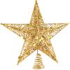1Pc Metal Exquisite Gold Stamping Party Decoration Pentagram Decoration Christmas Christmas Tree Top Glitter Golden