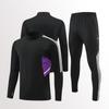 Mens Womens Soccer Training Kit Set Long Sleeve Half-Zip Hoodie Sports Jersey Uniform Breathable Quick-Dry