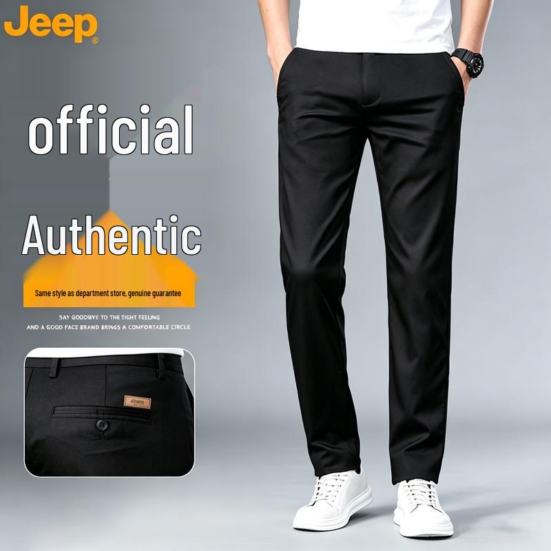 JEEP Men's Silk Blend Casual Straight-Leg Pants