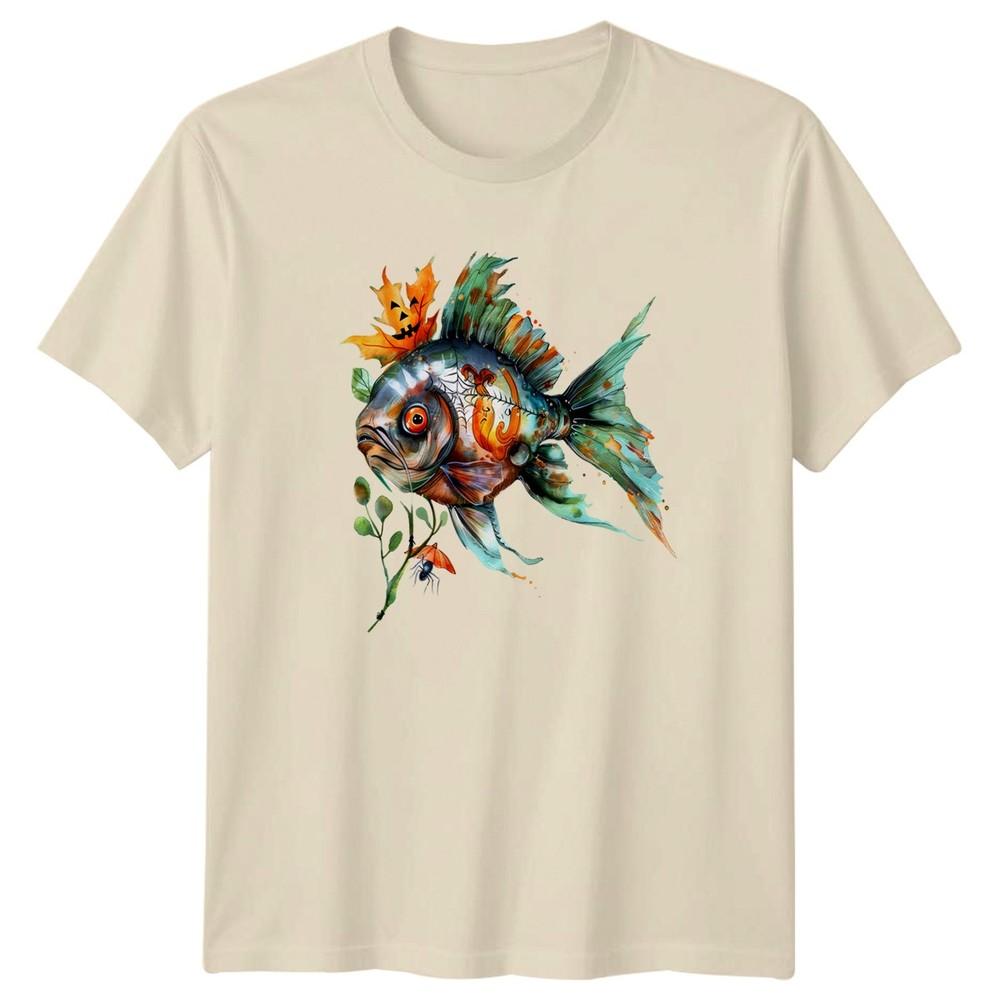 Spooky Underwater Fish TShirt Halloween Autumn Fishing Gift For Him And Her