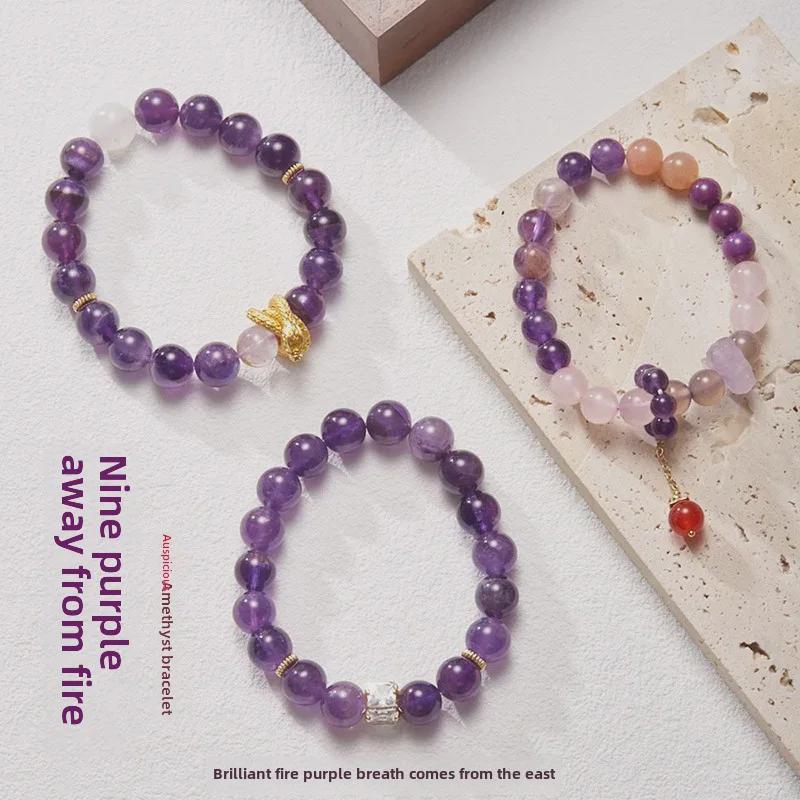

Коллекция браслетов из девяти бусин Purple Fire Luck Amethyst Spirit
