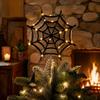 Halloween Party Supplies Spider Web Tree Topper Decoration, Metal Festive Decorative Iron Crafts Ornament for Yard, Celebration Favors Indoor Outdoor