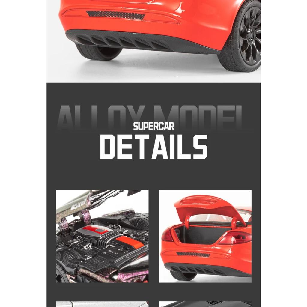 1/24 BENZ SLR 722S Alloy Sports Car Model Diecast Metal Track Racing Car Vehicles Model High Simulation Sound and Light Kids Toy Gift