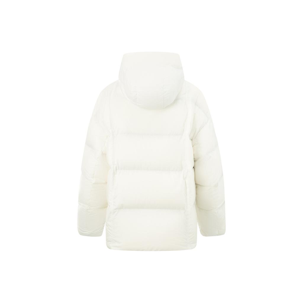 Li Ning Sports Lifestyle Series Hooded Logo Embroidered Down Jacket Women Outerwear AYMV510-1