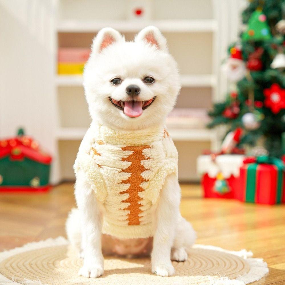 Dog Velvet Outfits Windproof Christmas Pet Clothes Comfortable Velvet Dog Sweatshirt Soft Cat Warm Vest Outdoor Activities