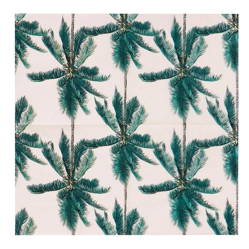 Jednorázový párty ubrousek dvouvrstvý 20 kusů/Packpalm Tree Motiv Green