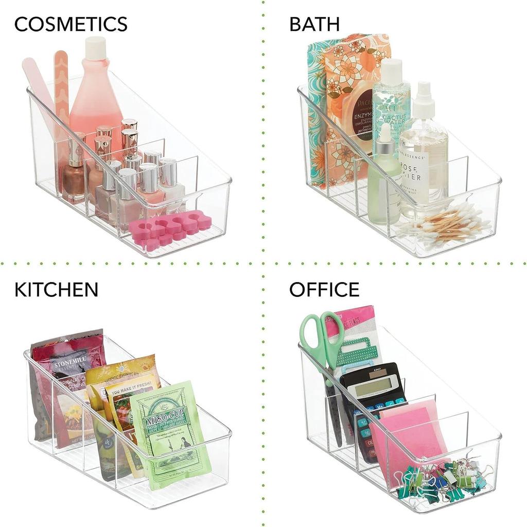 4 Layers Food Storage Containers Pantry Organizer Desktop Transparent Kitchen for PET Refrigerator Makeup Box Spice Pouches