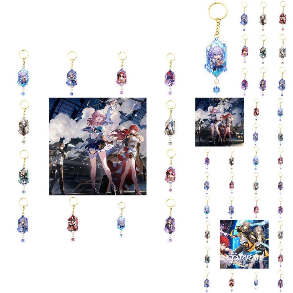 Auffälliger Honkaistarrail Eisen Anhänger Schlüsselanhänger Mehrere Farboptionen verfügbar