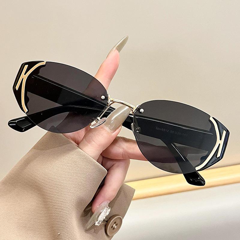 Cross-Border Luxury UV-Protection Cat-Eye Round Sunglasses