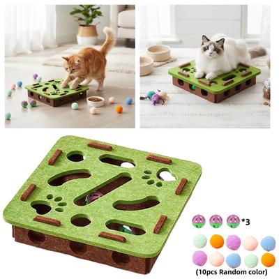 Interaktives Katzen-Puzzle-Spielzeug mit Glöckchenball Katzen-Trainingsspielzeug Indoor-Sport Unterhaltung Jagd-Katzenspielzeug für Wohnungskatzen