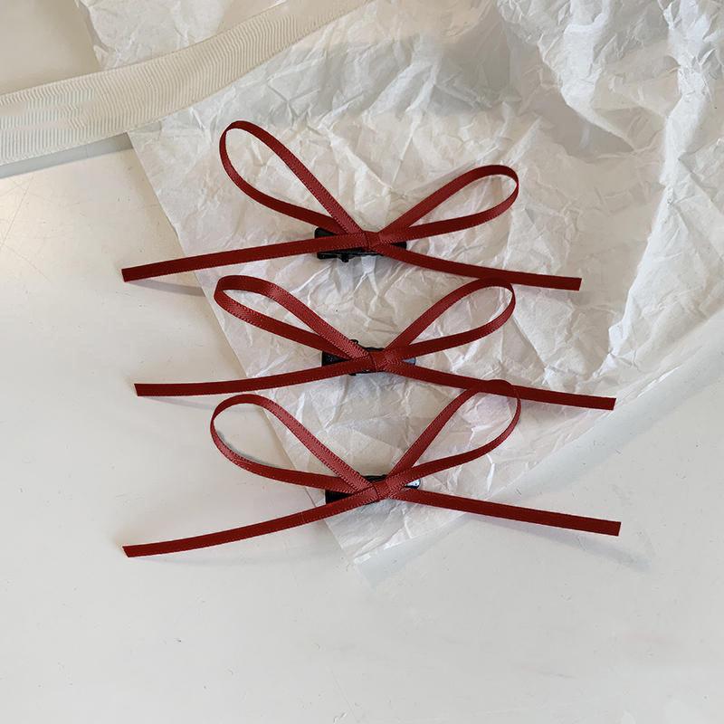 3Pcs Sweet Thin Silk Ribbon Bowknot Hair Clips  Cute Barrettes For Women Girls Colorful Lace Hair Clip Hair Accessories