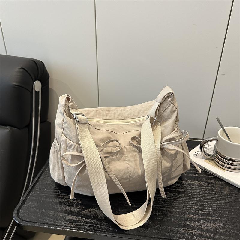 Casual Lightweight Pleated Tote Bag  Simple Large Capacity Shoulder Bag Versatile Commuter Crossbody Bags For Women Gifts