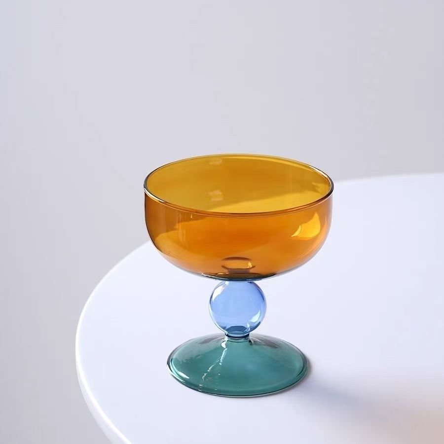 Colorful Glass Bowls Icecream Glass Bowls Creative Kitchen Salad Soup Container Tableware Soup Fruit Bowls Dining Utensils Gifts