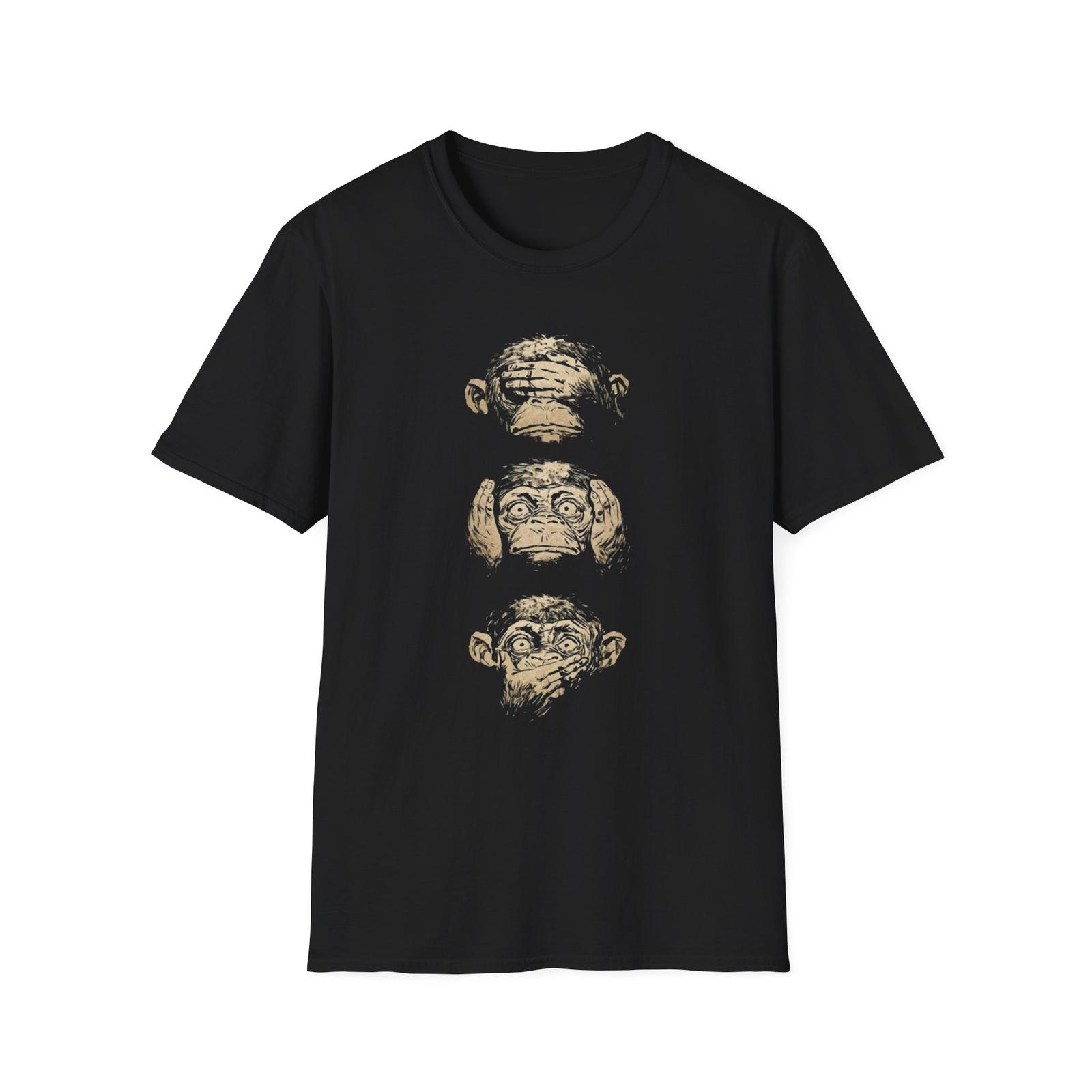 

26 Monkey See No Evil Hear No Evil Speak No Evil Softstyle T-Shirt Cute Monkey Tee Unisex T-Shirt XXXXL