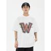 Wassup Retro Inkjet Letter T-Shirt Short-Sleeved Men's Summer Loose Casual Heavyweight Pure Cotton Couple's Round Neck Top