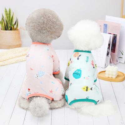 Dog Pajamas Comfortable Free Running Lightweight Cotton Plaid Dog Clothes for Outdoor