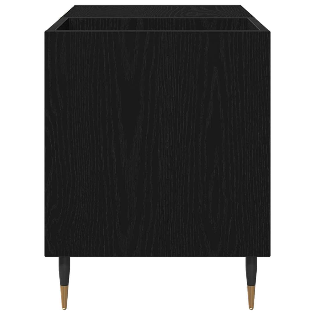 Record Cabinet Black Oak Effect 85 x 38 x 48 cm