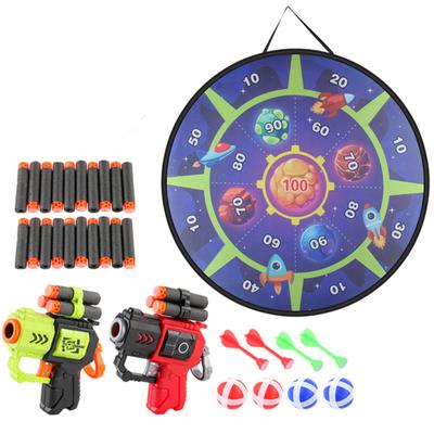 28 Zoll große Dartscheibe für Kinder und Jungen, Sport- und Outdoor-Spielzeug für Kinder mit 4 Klebebällen, 4 Dartpfeilen und 2 Haken