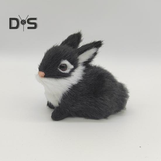 1/5 Pz. Statuetta Coniglio di Peluche Modello Coniglietto Simulazione Realistica Animale in Miniatura Pelliccia Artificiale Realistica Ornamento Decorazione da Tavolo Pasquale per Casa Ufficio
