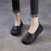 Johnature Genuine Leather Woven Retro Soft Soled Loafers Comfortable Shallow Women's Slip-on Shoes