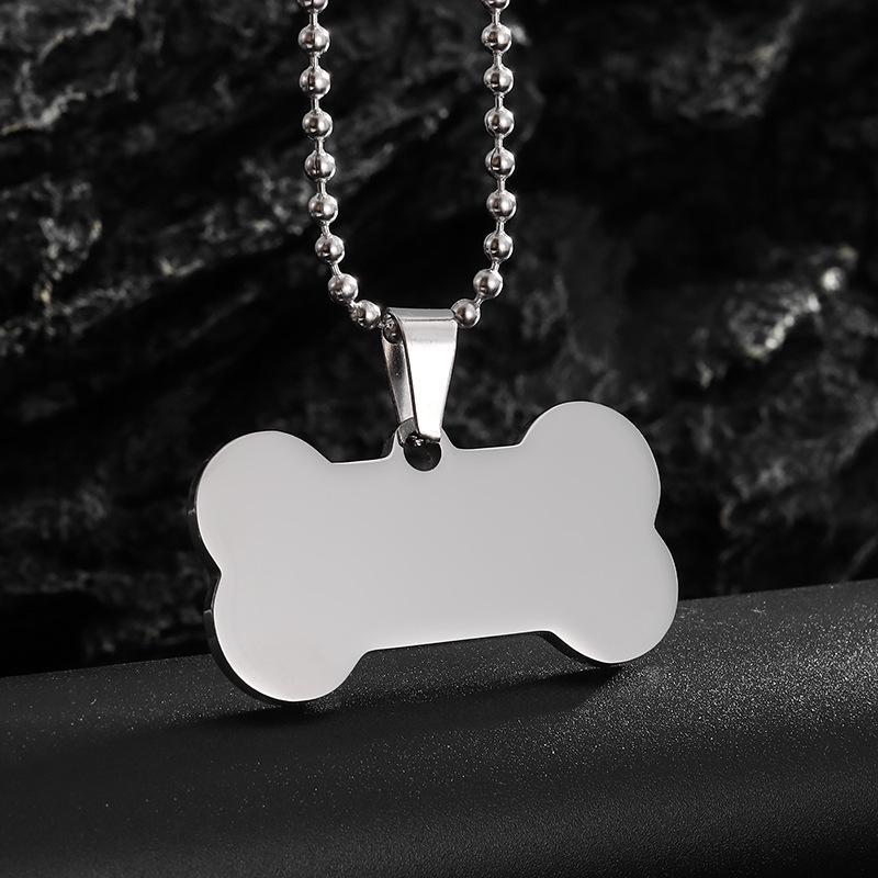 New European and American Stainless Steel Dog Bone Tag Pet Pendant Pendant