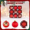 9 Pieces Christmas Ball Ornaments Tree Decorations 2.36" Round Shaped for Indoor