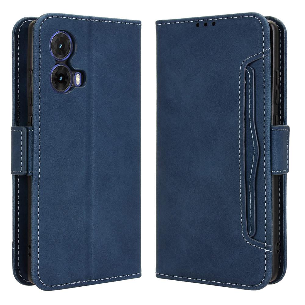 

For Motorola Moto G85 5G/S50 Neo 5G Leather Phone Case with Multiple Card Slots Blue