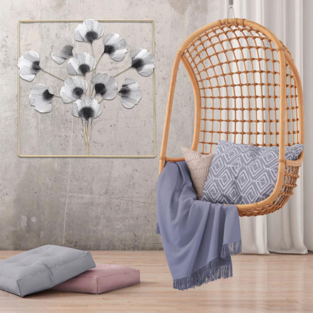 Metal Leaf Wall Art Decor Luxurious Metal Ginkgo Biloba Wall Hanging Decoration for Home Living Room Bedroom