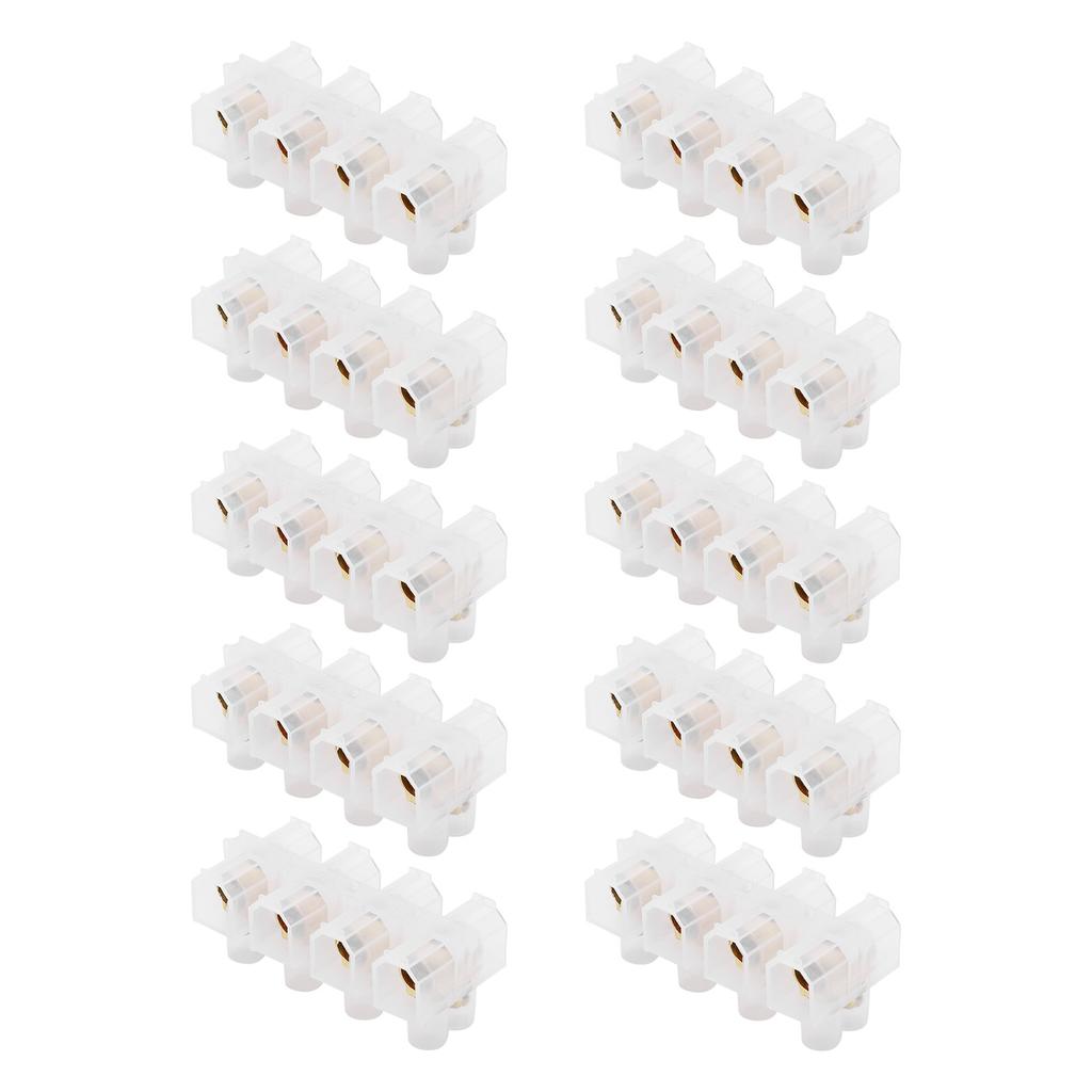 50Pcs Terminal Block Strip ThroughType FlameRetardant Wire Connector 60A Industrial Supplies