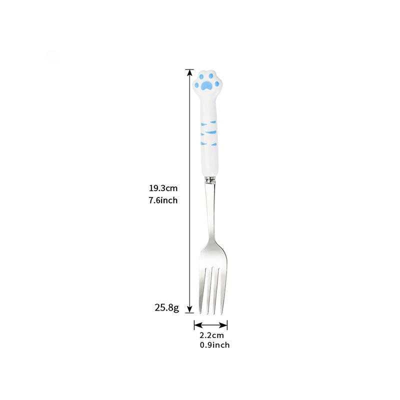 

Новый милый набор столовых приборов «Кошачья лапка» из нержавеющей стали, вилка, ложка с ящиком для хранения, столовые приборы, столовые приборы, аксессуары для бенто
