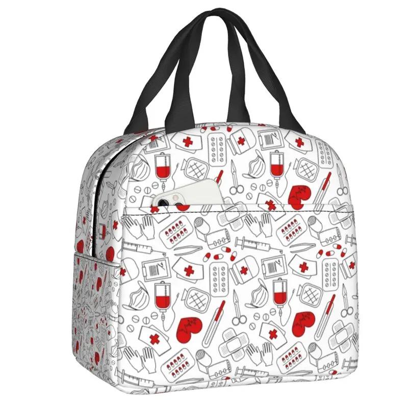 

Сумка для ланча для врачей и медсестер, для мужчин и женщин, охладитель, теплая изолированная коробка для ланча для детей, школьников 22x20x13CM розовый