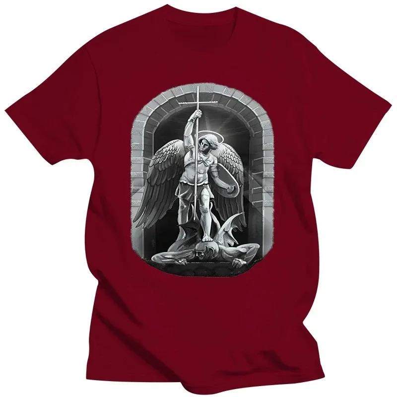 Designer T Shirts Men Crew Neck Fashion Short Archangel Michael T Shirts Screen Print Wet T Shirt Man Cotton Short Sleeve Summer