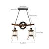 Bymaocar Retro Two Heads Pendant Light Industrial Loft Bar Creative Hanging Lamp Adjustable Height for Dining Room Living Room