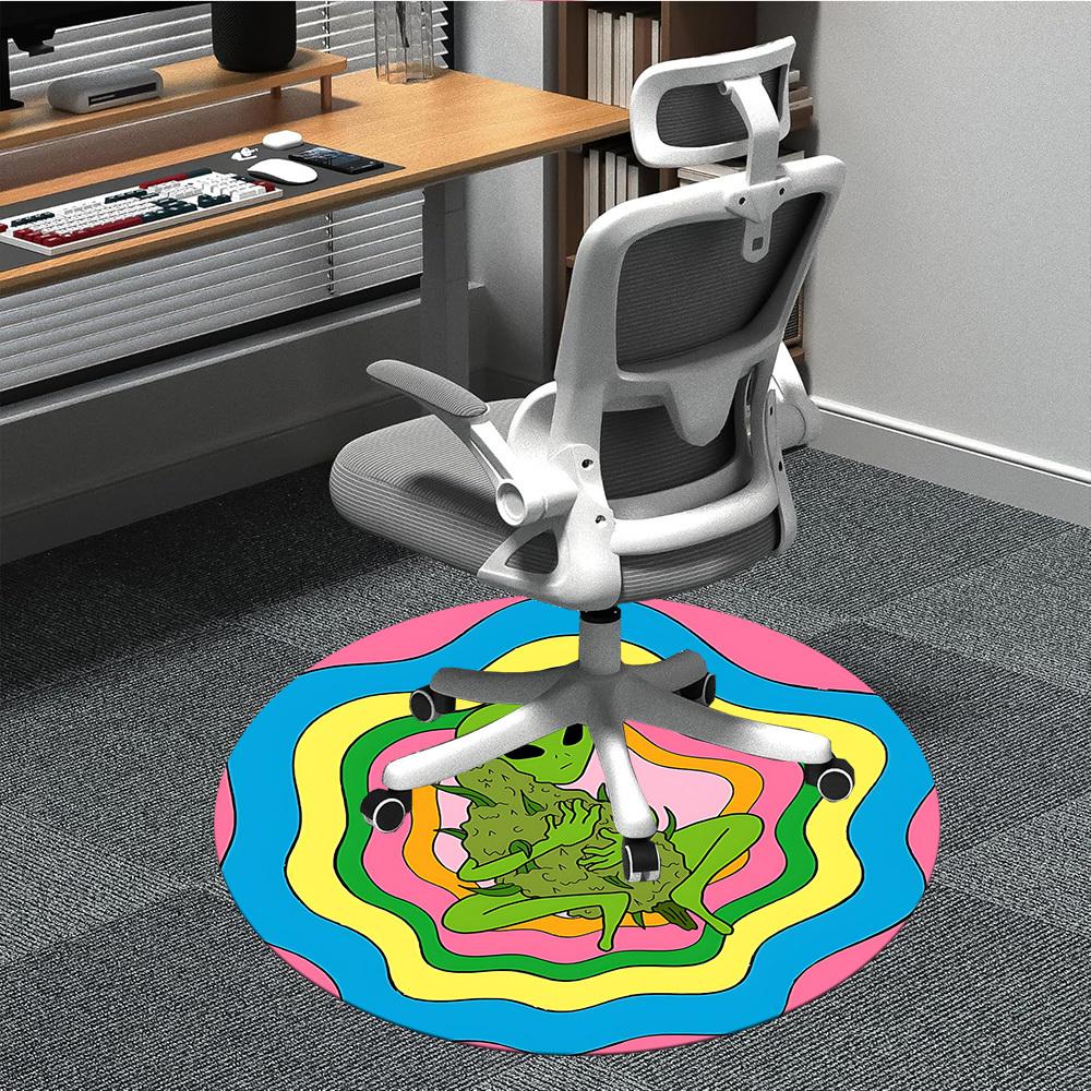 

1PC Alien Print Chair Carpet for Office, Indoor Non-Slip Washable Carpet, Soft Comfortable Mat For Office Room yy250930219 80cm by 80cm