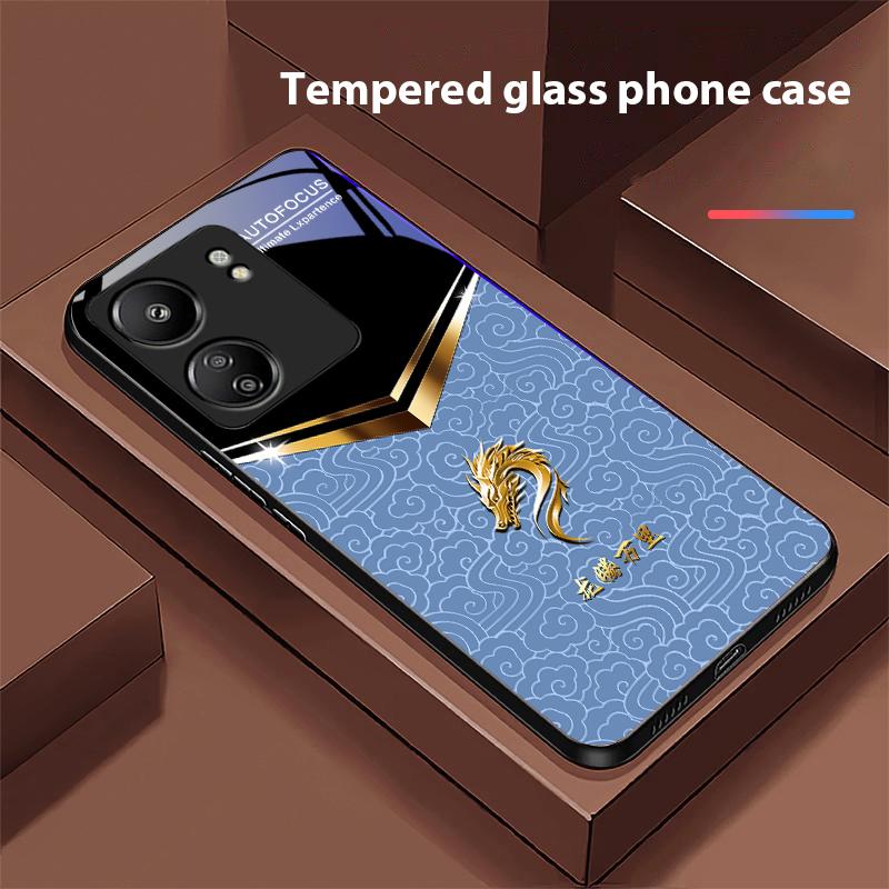 Kształt litery V Kran Do Xiaomi Redmi 13C Note13 12 Pro Plus 5G Note 9 13T Pro POCO X6 F5 F6 Czarne Hartowane Szkło Etui na Telefon
