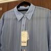 Used NewGLOBAL WORKSilky Touch Sheer Shirt Long Sleeve Stripe L