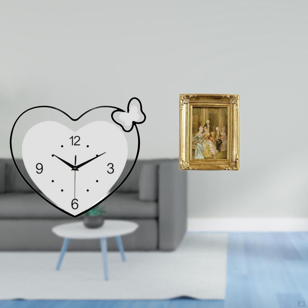 Acrylic Heart Shape Wall Clock And Resin Photo Frame Card Display Holder Poster Glass Front Picture