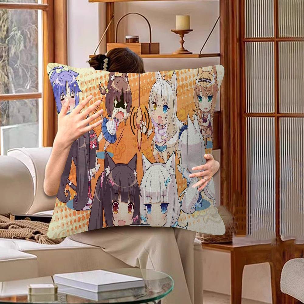 Cartoon Nekopara Pillow Anime Pillow Sofa Bed Head Pillow Cover Cushion Cover 45x45 Cm Fashion