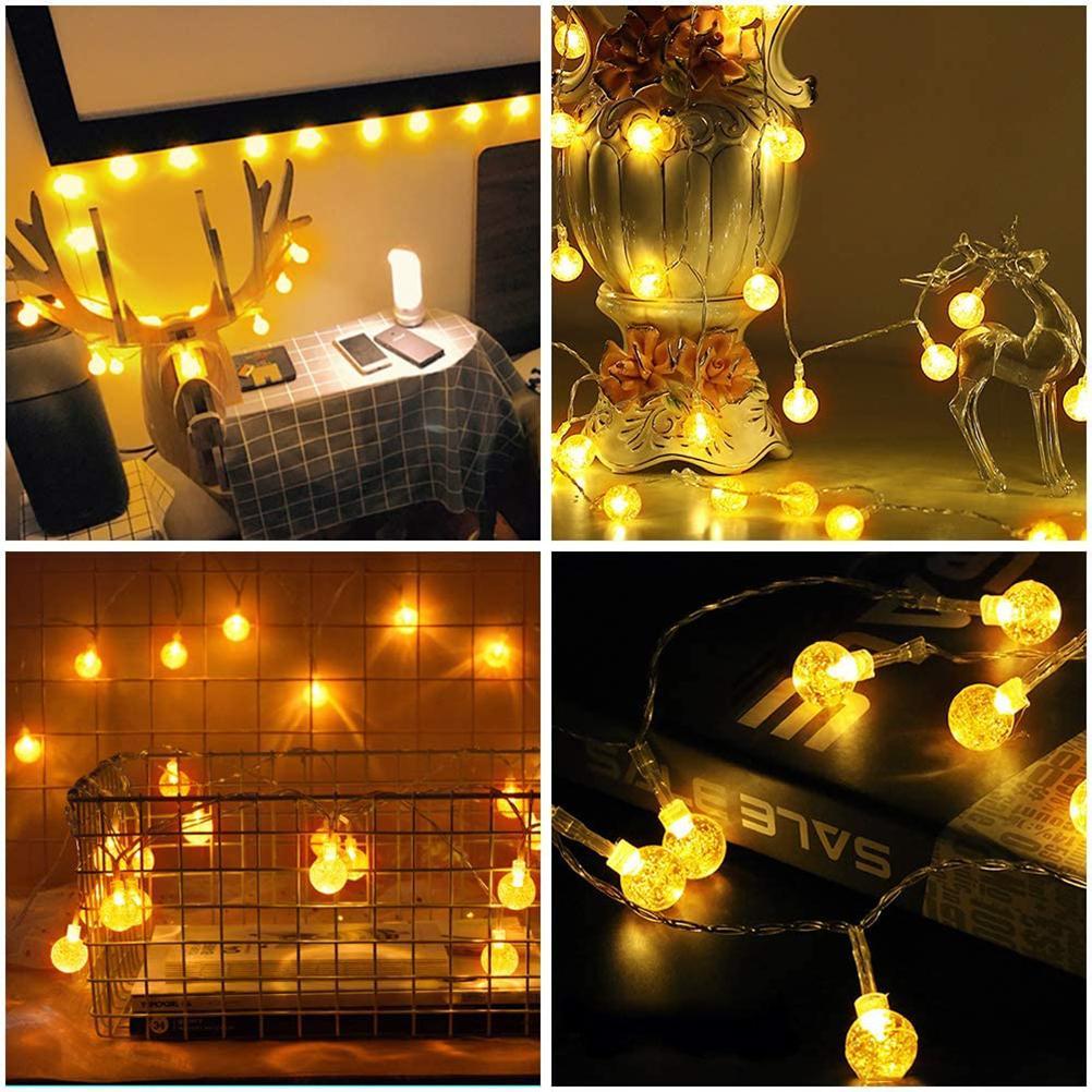 40 LED Warm White Globe String Lights Waterproof Remote Control Fairy Lights