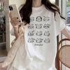 Cute Cat Print Casual Tee Shirt Cotton Harajuku Trend Girls Short Sleeve Tshirt Girls Breathable ONeck Tops Girl Clothing