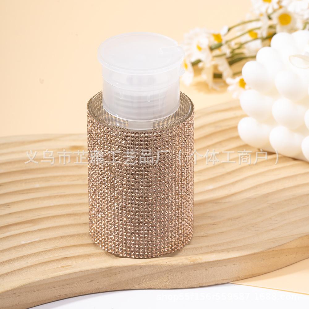 

new full diamond 200ml pressing bottle makeup remover liquid makeup water separate empty bottle travel portable bottle 200ml