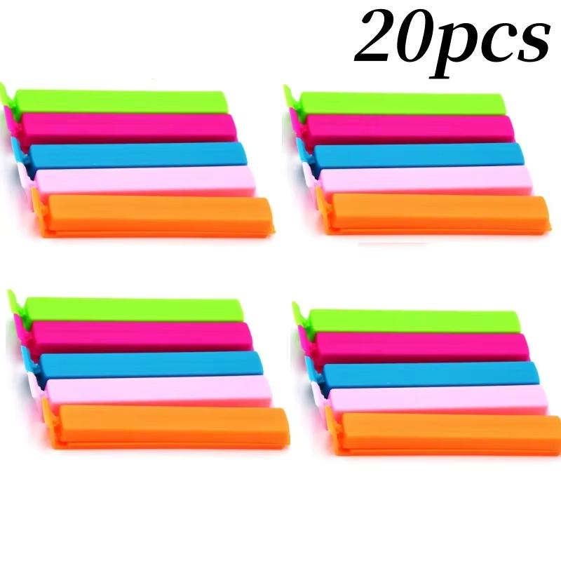 10/20/30pcs Colorful Sealing Clips Kitchen Storage Food Snack Seal Sealing Bag Clips Random Fresh-Keeping Snack Bag Sealer Clamp