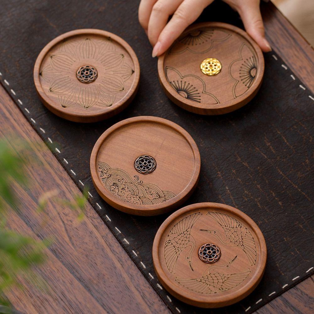 Solid Wood Incense Stick Holder Handmade Incense Stove Chinese Zen Line Incense Burner  Indoor Use